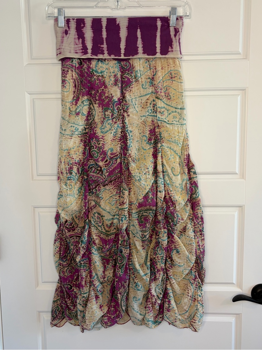 Vintage Solitaire Los Angeles Cotton Gauze Tie Dye Paisley Boho Maxi Skirt M